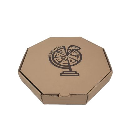 Kraft Corrugated Custom Printed Pizza Boxes Octangle Shape
