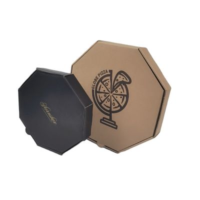 Kraft Corrugated Custom Printed Pizza Boxes Octangle Shape