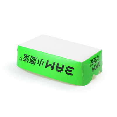 Green Disposable Kraft Paper Boat for Snacks Corrugated Food Tray Packaging