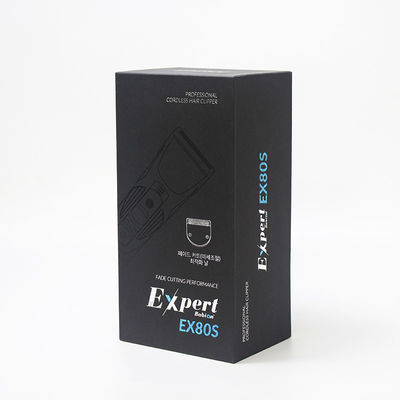 Luxury Black Shaver Lid And Base Gift Box Custom Logo Silver Stamping