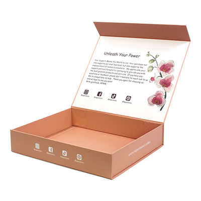 Luxury Pink Magnetic Folding Gift Shipping Box CMYK or Panton Color Printing for Cosmetic