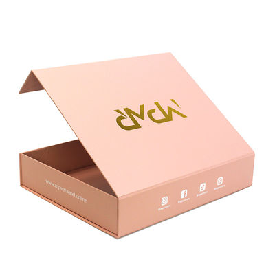 Luxury Pink Magnetic Folding Gift Shipping Box CMYK or Panton Color Printing for Cosmetic