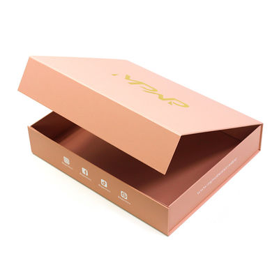 Luxury Pink Magnetic Folding Gift Shipping Box CMYK or Panton Color Printing for Cosmetic