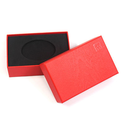 Special Paper Embossing Logo Red Printing Shipping Lid And Base Gift Box With Eva Tray