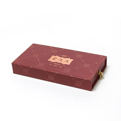 CMYK or Panton Printing Color Corrugated Board Magnetic Drawer Box for Wine Red Wedding