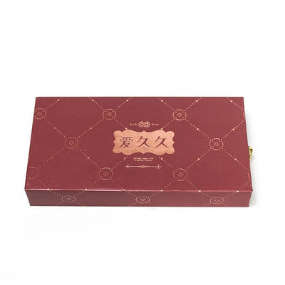 CMYK or Panton Printing Color Corrugated Board Magnetic Drawer Box for Wine Red Wedding