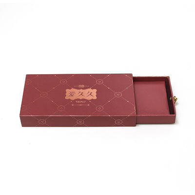CMYK or Panton Printing Color Corrugated Board Magnetic Drawer Box for Wine Red Wedding
