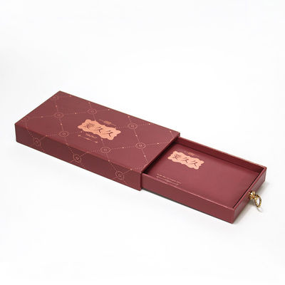 CMYK or Panton Printing Color Corrugated Board Magnetic Drawer Box for Wine Red Wedding