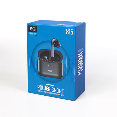Bluetooth Earphone Lid And Case Gift Box Blue Wine UV Coating Corrugated Board