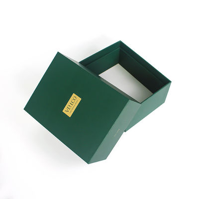 Corrugated Board Christmas Box Lid And Base Gift Shipping Box With Green Gold Stamping