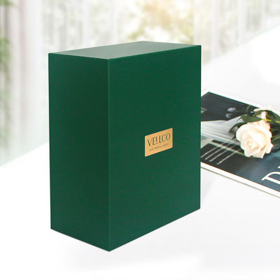 Corrugated Board Christmas Box Lid And Base Gift Shipping Box With Green Gold Stamping