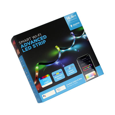 Custom Printing LED Tape Lights Paper Box with Glossy Lamination and Paper Material