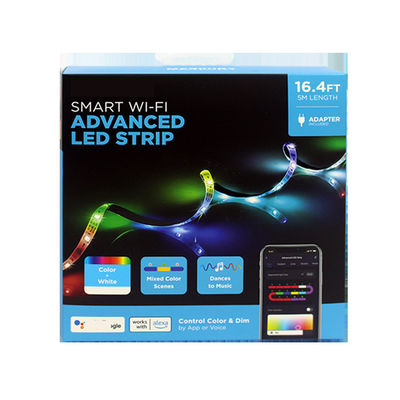 Custom Printing LED Tape Lights Paper Box with Glossy Lamination and Paper Material