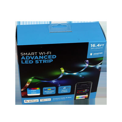 Custom Printing LED Tape Lights Paper Box with Glossy Lamination and Paper Material