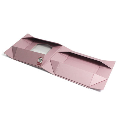 Valentines Day Magnetic Gift Box Packaging Custom Pink Hard Rigid Cardboard With Window