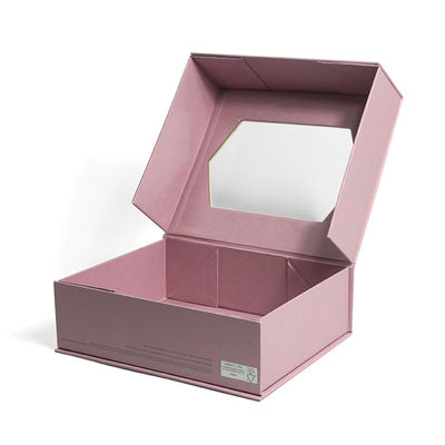 Valentines Day Magnetic Gift Box Packaging Custom Pink Hard Rigid Cardboard With Window