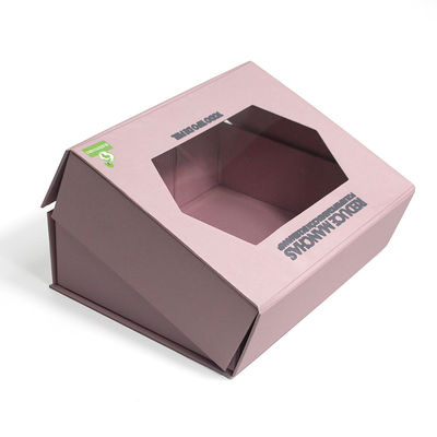 Valentines Day Magnetic Gift Box Packaging Custom Pink Hard Rigid Cardboard With Window