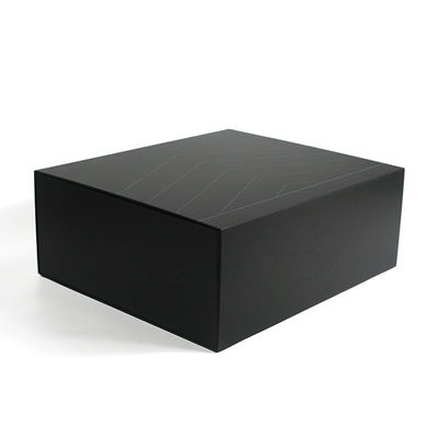 Black Magnetic Lid Closure Box Matte Collapsible Large Gift Presents Magnetic Packaging Box