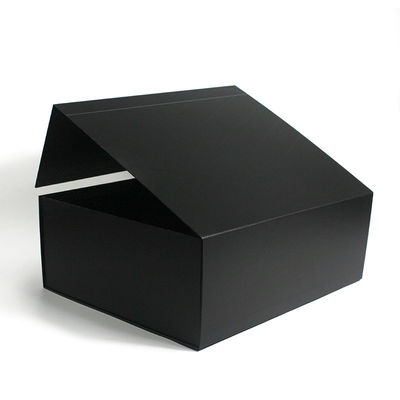 Black Magnetic Lid Closure Box Matte Collapsible Large Gift Presents Magnetic Packaging Box