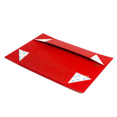 Custom Logo Luxury Cardboard Red Color Folding Magnetic Gift Boxes With Leather Ribbon