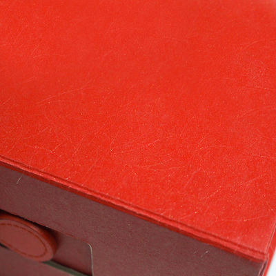 Custom Logo Luxury Cardboard Red Color Folding Magnetic Gift Boxes With Leather Ribbon