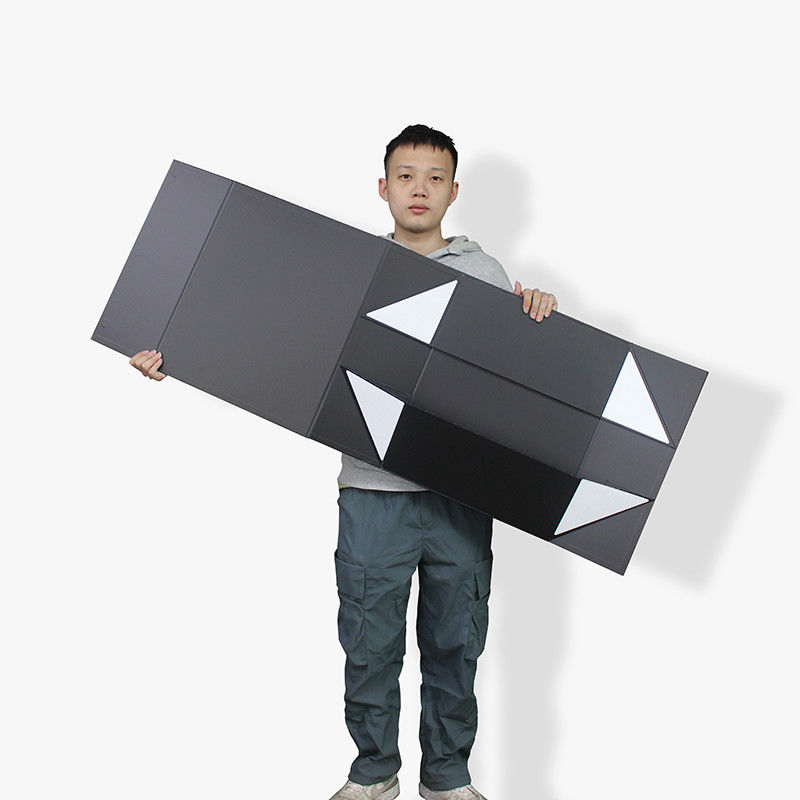 Black Magnetic Lid Closure Box Matte Collapsible Large Gift Presents Magnetic Packaging Box